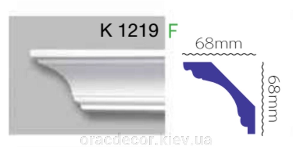 Карниз стельовий K 1219 (2.40м) Гармонія від компанії Інтернет-магазин "ORAC DECOR" - фото 1