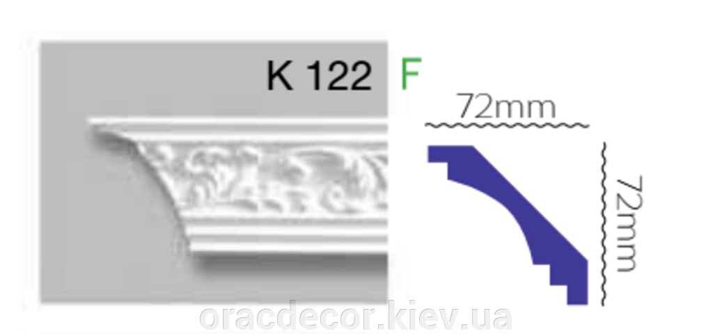 Карниз стельовий K 122 (2.40м) Гармонія від компанії Інтернет-магазин "ORAC DECOR" - фото 1