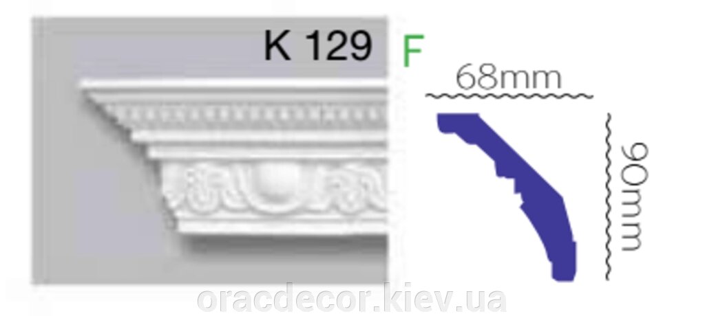 Карниз стельовий K 129 (2.40м) Flexi Гармонія від компанії Інтернет-магазин "ORAC DECOR" - фото 1