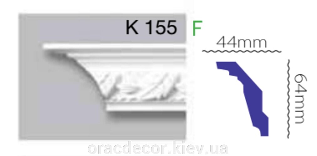 Карниз стельовий K 155 (2.40м) Гармонія від компанії Інтернет-магазин "ORAC DECOR" - фото 1