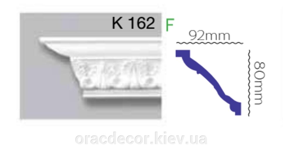 Карниз стельовий K 162 (2.40м) Гармонія від компанії Інтернет-магазин "ORAC DECOR" - фото 1