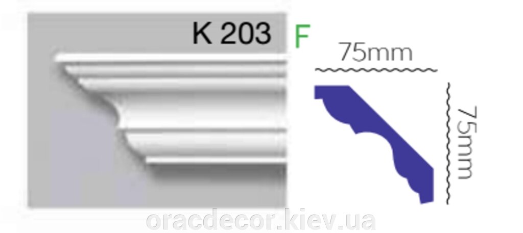 Карниз стельовий K 203 (2.40м) Flexi Гармонія від компанії Інтернет-магазин "ORAC DECOR" - фото 1