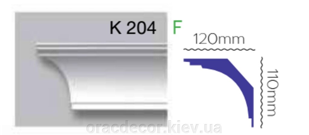 Карниз стельовий K 204 (2.40м) Flexi Гармонія від компанії Інтернет-магазин "ORAC DECOR" - фото 1