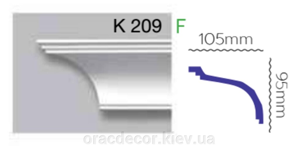 Карниз стельовий K 209 (2.40м) Гармонія від компанії Інтернет-магазин "ORAC DECOR" - фото 1