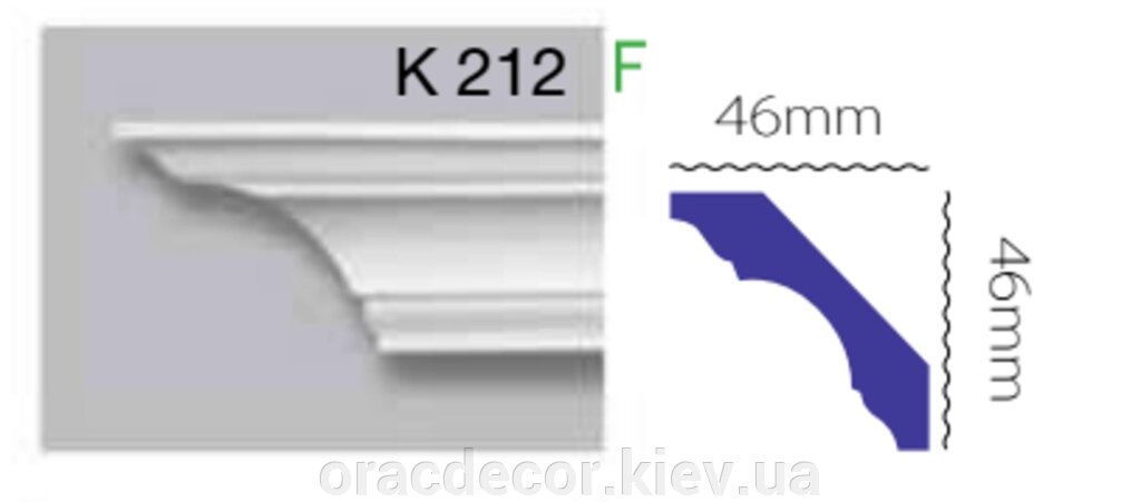Карниз стельовий K 212 (2.40м) Гармонія від компанії Інтернет-магазин "ORAC DECOR" - фото 1