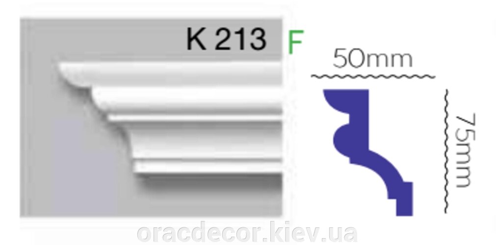 Карниз стельовий K 213 (2.40м) Гармонія від компанії Інтернет-магазин "ORAC DECOR" - фото 1