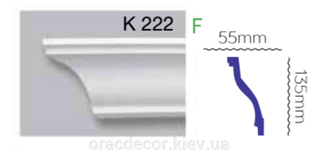 Карниз стельовий K 221 (2.40м) Гармонія від компанії Інтернет-магазин "ORAC DECOR" - фото 1