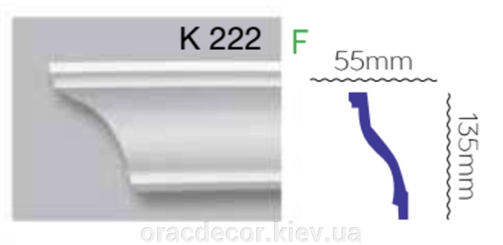 Карниз стельовий K 222 (2.40м) Flexi Гармонія від компанії Інтернет-магазин "ORAC DECOR" - фото 1