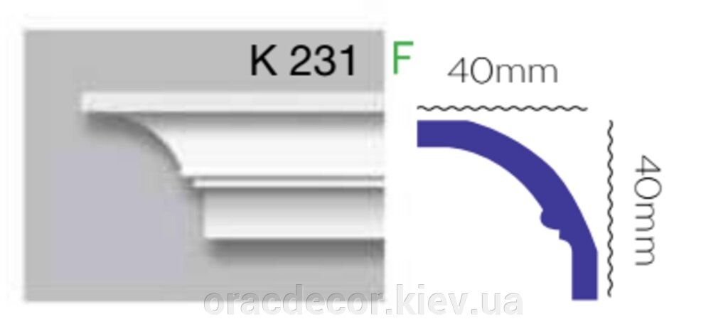 Карниз стельовий K 231 (2.40м) Flexi Гармонія від компанії Інтернет-магазин "ORAC DECOR" - фото 1
