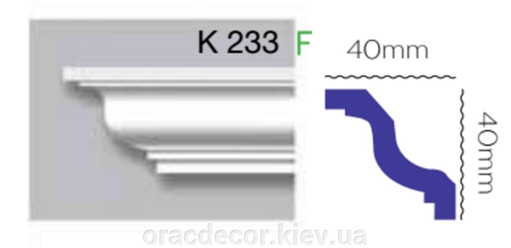 Карниз стельовий K 233 (2.40м) Гармонія від компанії Інтернет-магазин "ORAC DECOR" - фото 1