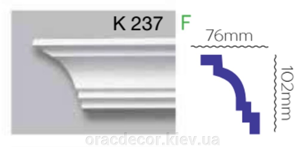 Карниз стельовий K 237 (2.40м) Гармонія від компанії Інтернет-магазин "ORAC DECOR" - фото 1