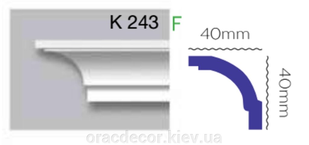 Карниз стельовий K 243 (2.40м) Гармонія від компанії Інтернет-магазин "ORAC DECOR" - фото 1