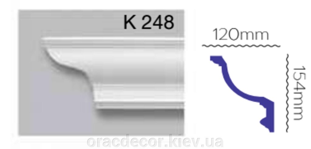 Карниз стельовий K 248 (2.40м) Гармонія від компанії Інтернет-магазин "ORAC DECOR" - фото 1