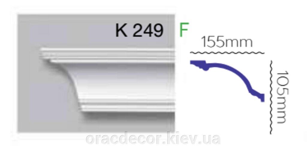 Карниз стельовий K 249 (2.40м) Гармонія від компанії Інтернет-магазин "ORAC DECOR" - фото 1