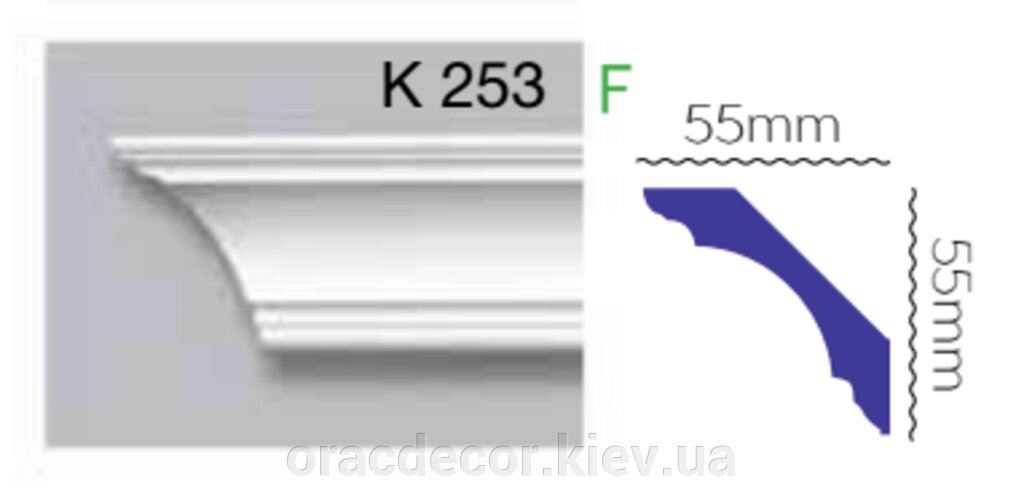 Карниз стельовий K 253 (2.40м) Flexi Гармонія від компанії Інтернет-магазин "ORAC DECOR" - фото 1