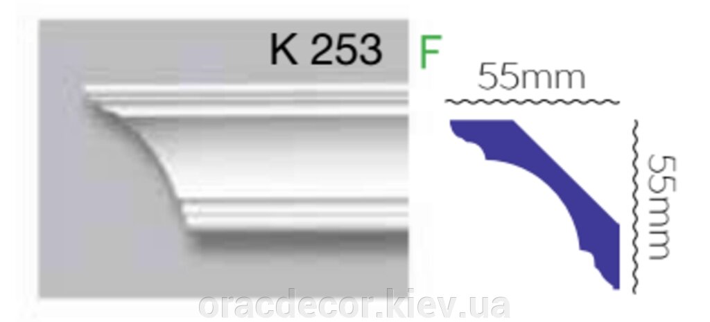 Карниз стельовий K 253 (2.40м) Гармонія від компанії Інтернет-магазин "ORAC DECOR" - фото 1