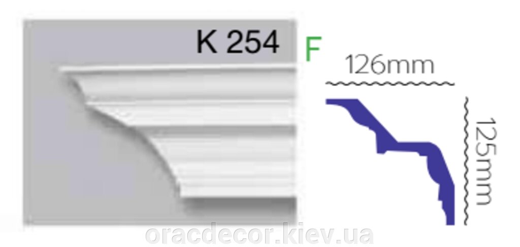 Карниз стельовий K 254 (2.40м) Гармонія від компанії Інтернет-магазин "ORAC DECOR" - фото 1