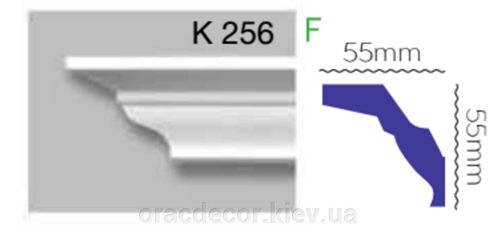 Карниз стельовий K 256 (2.40м) Гармонія від компанії Інтернет-магазин "ORAC DECOR" - фото 1