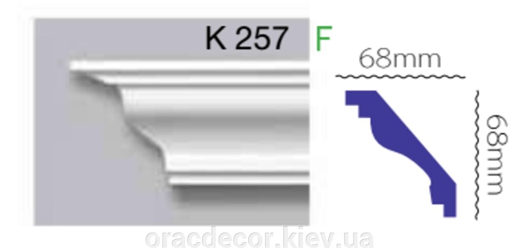 Карниз стельовий K 257 (2.40м) Гармонія від компанії Інтернет-магазин "ORAC DECOR" - фото 1