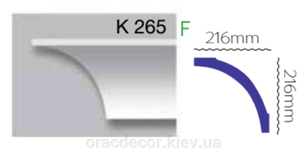Карниз стельовий K 265 (2.40м) Гармонія від компанії Інтернет-магазин "ORAC DECOR" - фото 1