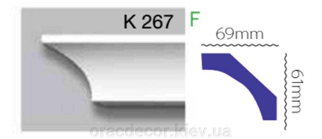 Карниз стельовий K 267 (2.40м) Гармонія від компанії Інтернет-магазин "ORAC DECOR" - фото 1