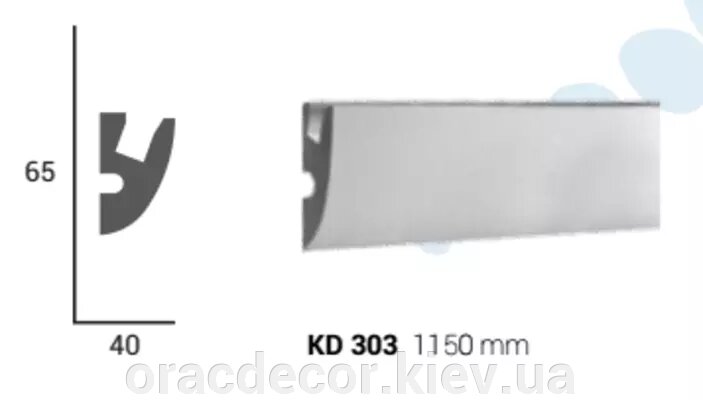 KD 303 Карниз стельовий для прихованого освітлення від компанії Інтернет-магазин "ORAC DECOR" - фото 1