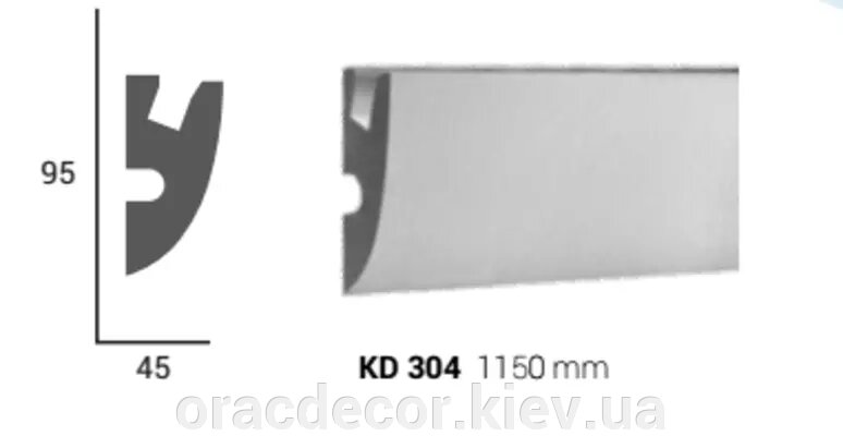 KD 304 Карниз стельовий для прихованого освітлення від компанії Інтернет-магазин "ORAC DECOR" - фото 1