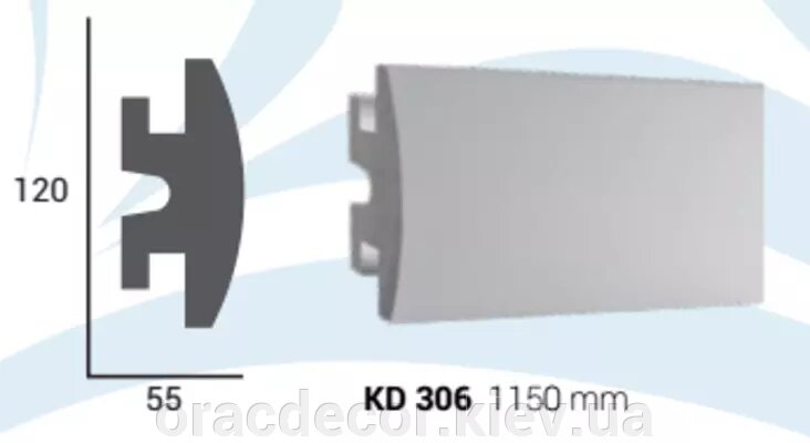 KD 306 Карниз стельовий для прихованого освітлення від компанії Інтернет-магазин "ORAC DECOR" - фото 1