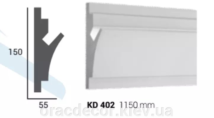 KD 402 Карниз стельовий для прихованого освітлення від компанії Інтернет-магазин "ORAC DECOR" - фото 1