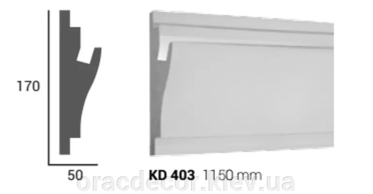 KD 403 Карниз стельовий для прихованого освітлення від компанії Інтернет-магазин "ORAC DECOR" - фото 1