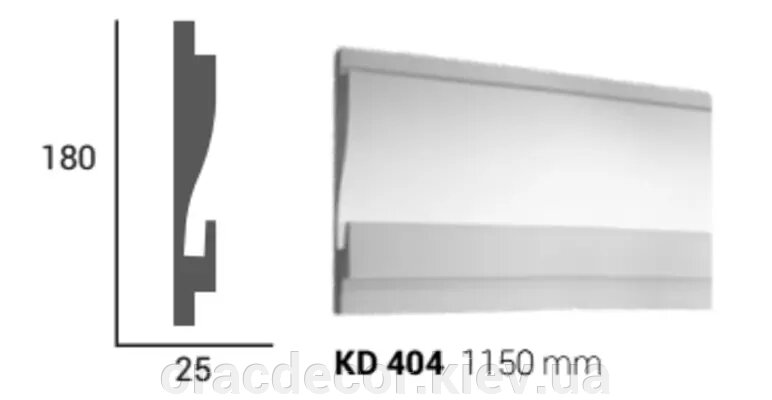 KD 404 Карниз стельовий для прихованого освітлення від компанії Інтернет-магазин "ORAC DECOR" - фото 1