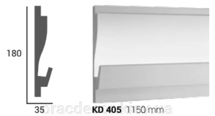 KD 405 Карниз стельовий для прихованого освітлення від компанії Інтернет-магазин "ORAC DECOR" - фото 1