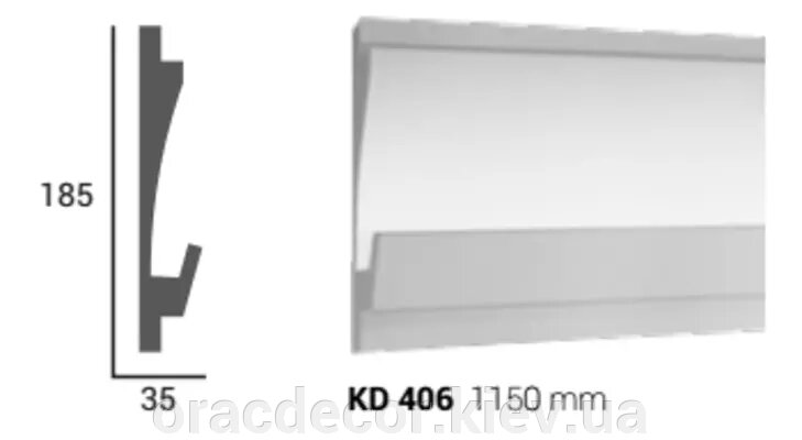 KD 406 Карниз стельовий для прихованого освітлення від компанії Інтернет-магазин "ORAC DECOR" - фото 1