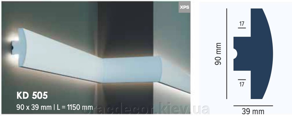 KD 505 Карниз стельовий для прихованого освітлення від компанії Інтернет-магазин "ORAC DECOR" - фото 1