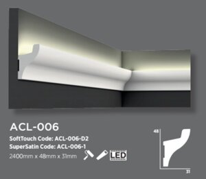ACL-006 Карниз стельовий для прихованого LED освітлення Decolux