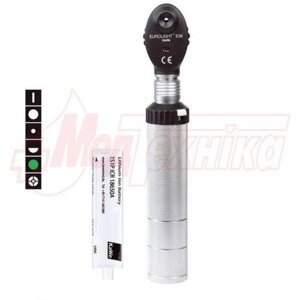 Офтальмоскоп eurolight E36, 2.5 V з "клік" системою кріплення головки і шістьма діафрагмами, EU-версія