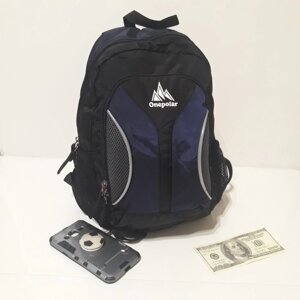 Дитячий спортивний рюкзак Onepolar 1297 18 літрів невеликий чорно-синій