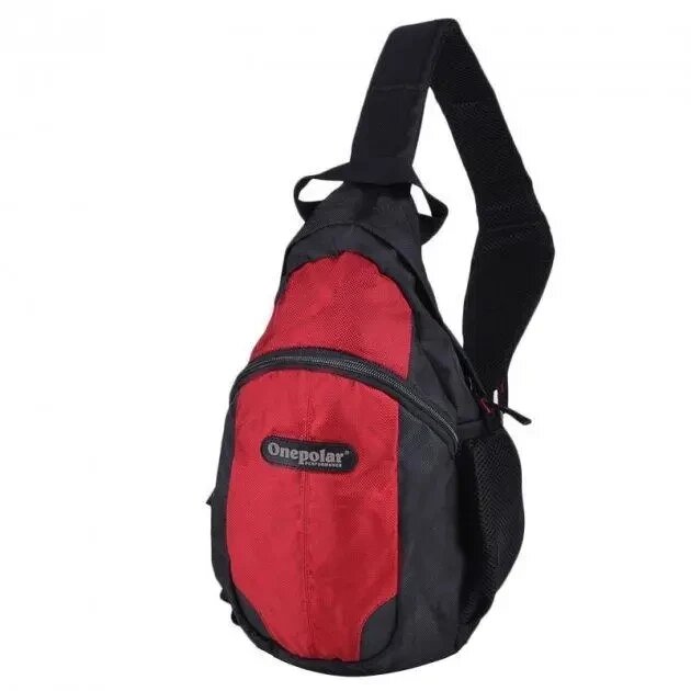 Рюкзак сумка спортивна 10 л однолямковий Onepolar W 1292 чорно-червоний модний молодіжний - особливості