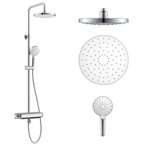 CENTRUM LX система душова (термостат для ванни, полиця, верхній душ 230 мм ABS коло, ручний душ 120 мм 3