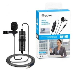 Професійний петличний мікрофон BOYA BY-M1 3.5 мм мікрофон петлічка для телефону пк і камери