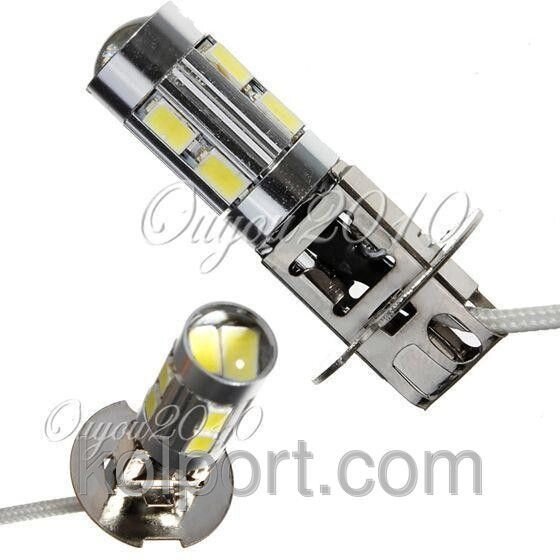 2Шт H3 CREE LED лампа з лінзою 10 світлодіодів DRL від компанії Інтернет-магазин "Tovar-plus. Com. Ua" - фото 1