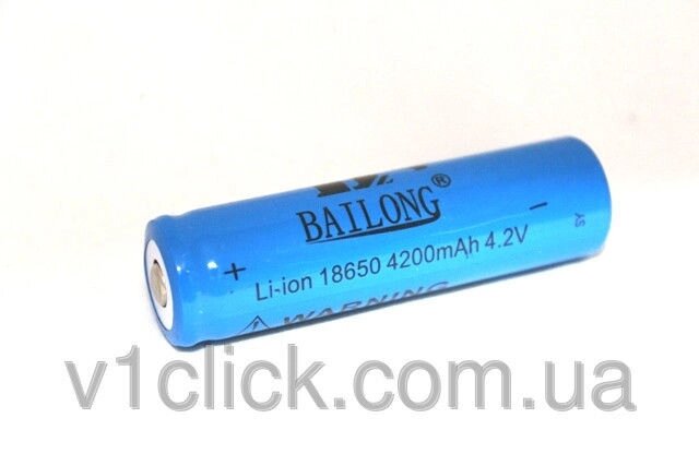 Акумулятор Bailong Li-ion 18650 4200mAh 4.2V від компанії Інтернет-магазин "Tovar-plus. Com. Ua" - фото 1