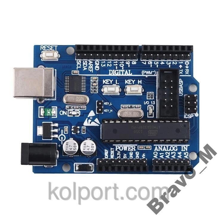 Arduino UNO ATmega328P ATmega16U2 + USB від компанії Інтернет-магазин "Tovar-plus. Com. Ua" - фото 1