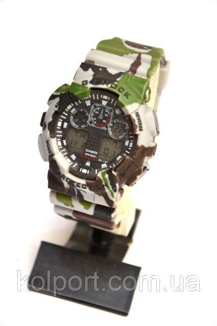 Багатофункціональний годинник Casio G-Shock GA-100 Protection (Камуфляж), кварцові, чоловічі, спортивні, наручні від компанії Інтернет-магазин "Tovar-plus. Com. Ua" - фото 1