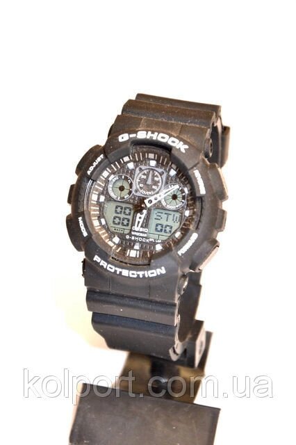 Багатофункціональний годинник Casio G-Shock Protection (чорні з білим), кварцові, чоловічі, спортивні, наручні від компанії Інтернет-магазин "Tovar-plus. Com. Ua" - фото 1