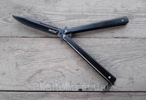 Балісонг чорний ув'язнення, ніж метелик, тренувальна зброя для трюків (фліпперів), філіппінський ніж