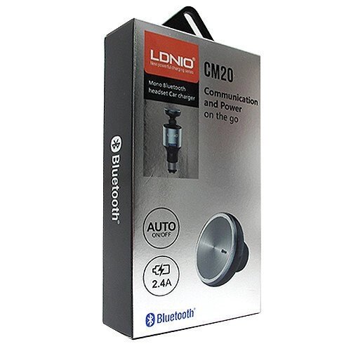 Bluetooth гарнітура Ldnio CM-20 c АЗП в комплекті 2.4а / 1USB від компанії Інтернет-магазин "Tovar-plus. Com. Ua" - фото 1