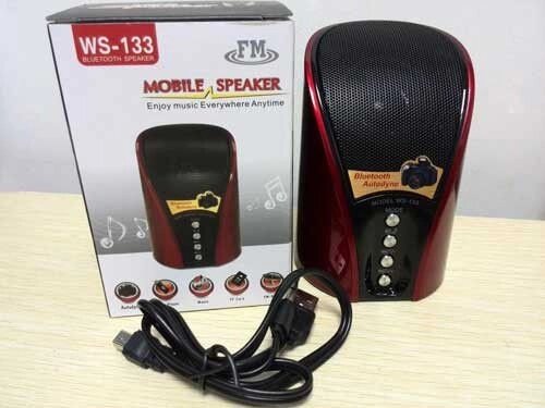 Bluetooth колонка WS-133, портативна, аудіотехніка, mp3 колонки, портативна акустика від компанії Інтернет-магазин "Tovar-plus. Com. Ua" - фото 1