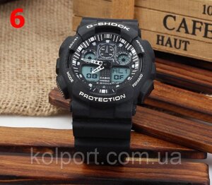 Годинники Casio G-Shock GA100, чорні з білим, наручний годинник, чоловічий годинник, електронні, спортивно-туристичні годинники