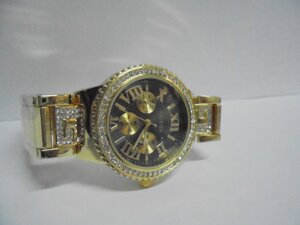 Годинники наручні жіночі Gues (золото-чорні), годинники наручні ГУЄС, жіночі наручні годинники, чоловічі годинники
